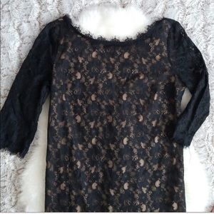 Lush black & tan lace dress , large
